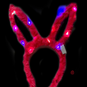 VINCHA CONEJO LUMINOSA PELUCHE COLOR FUCSIA X 12